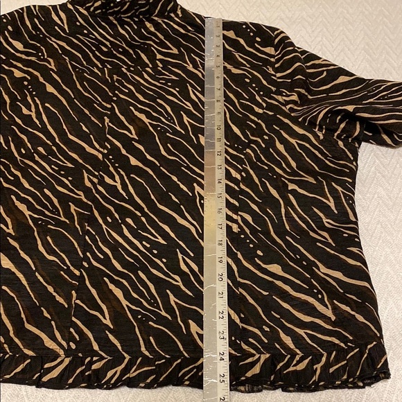 Women's Silk Jacket Blazer Ruffled Animal Print Luxury Office Business Casual - Picture 10 of 15